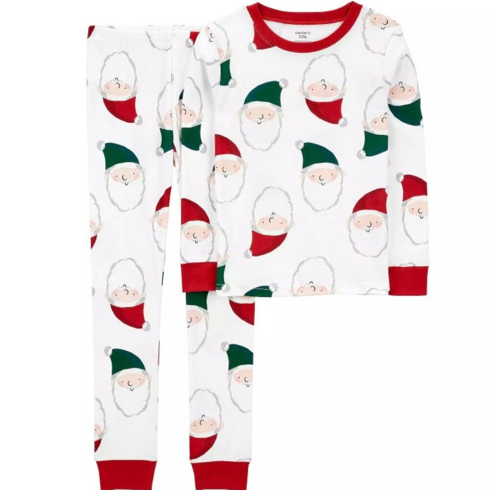 NWT. CARTER'S Baby Boys Santa 2-Piece Snug Fit 100% Cotton Pajamas